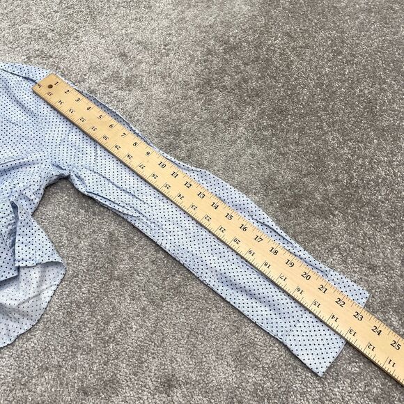 Talbots Button Down Shirt Womens Large Blue Polka Long Sleeve Cotton Casual Top - Picture 9 of 11